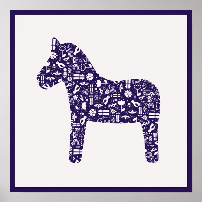 Navy Dala Horse Poster (Front)