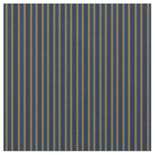 Navy, Dark Blue and Gold Stripes Fabric