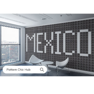 Navy Dark Blue Floral Sugar Skull Seamless Pattern Ceramic Tile