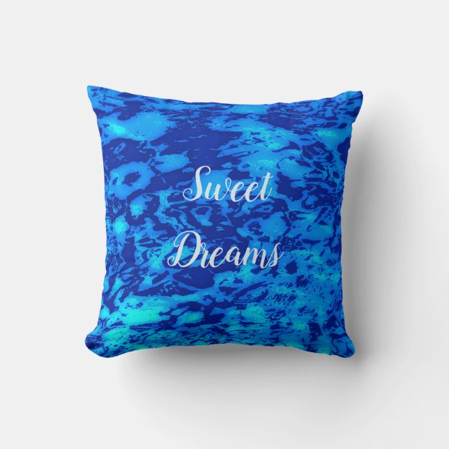 Navy Deep Customise Fresh Ocean Water Cushion (Front)
