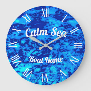 Navy Deep Customise Fresh Ocean Water Large Clock