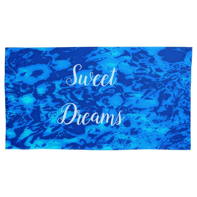 Navy Deep Customise Fresh Ocean Water Pillowcase (Front)