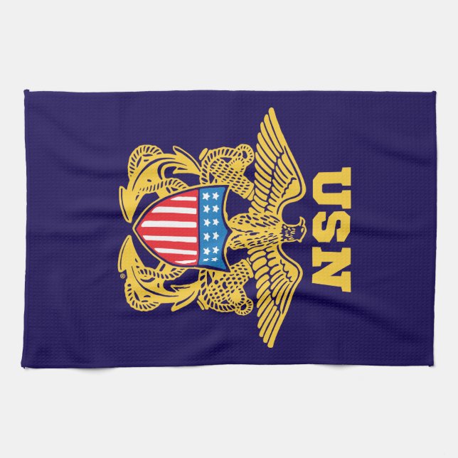 Navy Design Tea Towel (Horizontal)