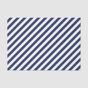 Navy Diagonal Stripes Tissue Paper