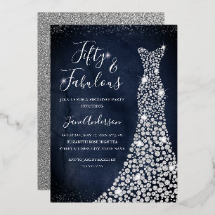  Navy Diamond Dress 50 & Fabulous Birthday Foil