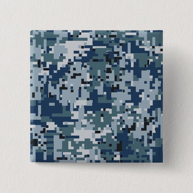 Navy  Digital Camo Camouflage Decor 15 Cm Square Badge (Front)