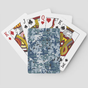 Navy  Digital Camo Camouflage Decor Playing Cards