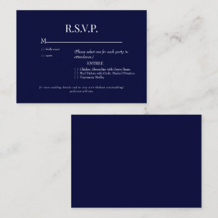 Navy Dinner Options Wedding RSVP Enclosure Card