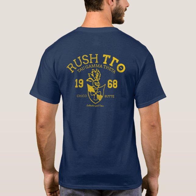 Navy Distressed Rush Shirt w/ Front & Back (Back)