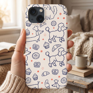 Navy Dog Cat Bakery iPhone 13 Case