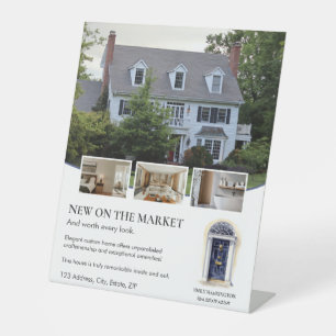 Navy Door Watercolor Listing Real Estate Agent Pedestal Sign