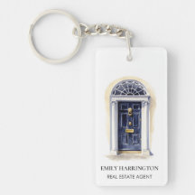Navy Door Watercolor Logo Real Estate Agent