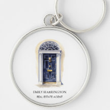 Navy Door Watercolor Logo Real Estate Agent