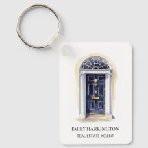 Navy Door Watercolor Logo Real Estate Agent