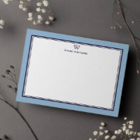NAVY & DUSTY BLUE Classic Monogram Double Frame