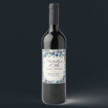 Navy Dusty Blue White Floral 40th Birthday Wine Label<br><div class="desc">Elegant navy and dusty blue with white watercolor floral 40th birthday party wine bottle labels. Personalised with the name of the guest-of-honour, her age, and her party date. Add your own "Thank you for celebrating with us" message at the bottom. Contact me for assistance with your customisations or to request...</div>