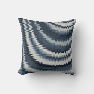 Navy Earth Toned Blue Abstract Pattern Cushion