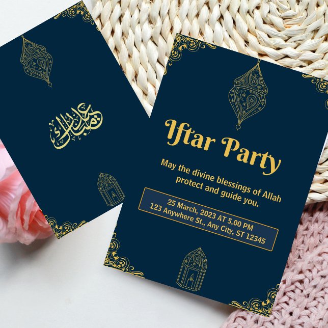 Navy Elegant Iftar Party Invitation (Creator Uploaded)