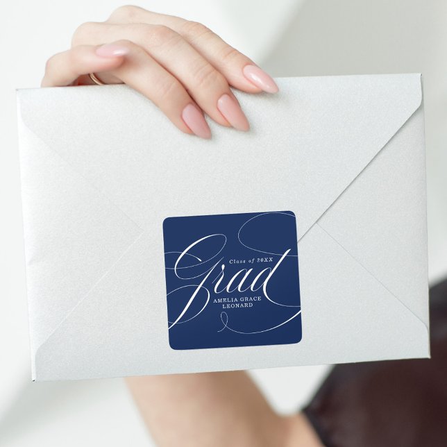 Navy | Eloquence Graduation Square Sticker (Creator Uploaded)