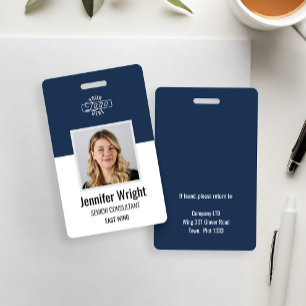 Navy Employee Photo ID Company logo Security Badge