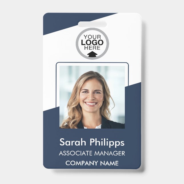 Navy | Employee Photo ID Company Security Badge (Front)