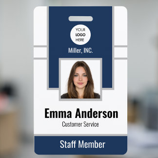 Navy | Employee Photo ID Company Security Badge