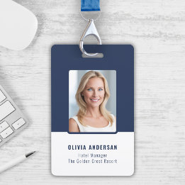 Navy Employee Photo ID Company Security Badge