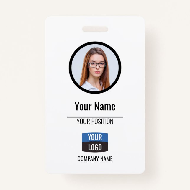 Navy - Employee Photo ID Company Security Badge ID Badge (Front)