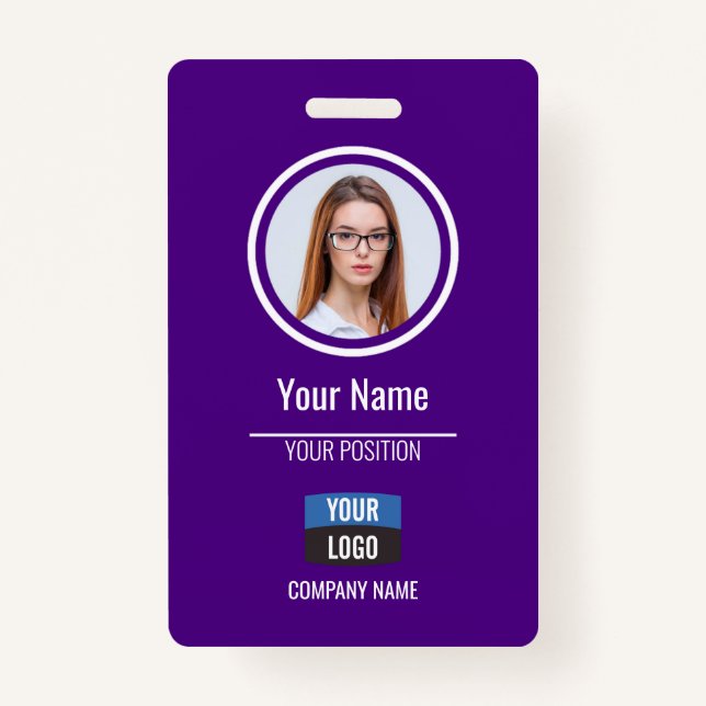 Navy - Employee Photo ID Company Security Badge ID Badge (Front)