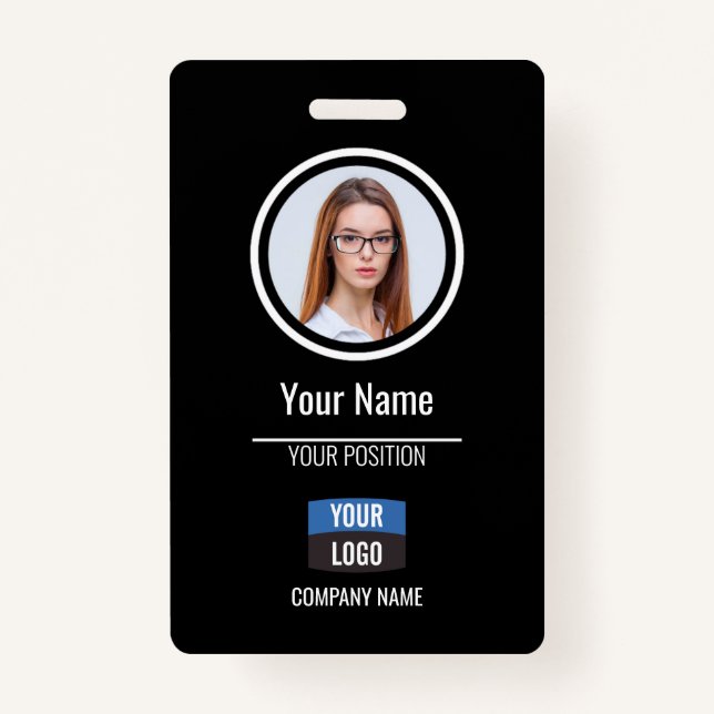 Navy - Employee Photo ID Company Security Badge ID Badge (Front)