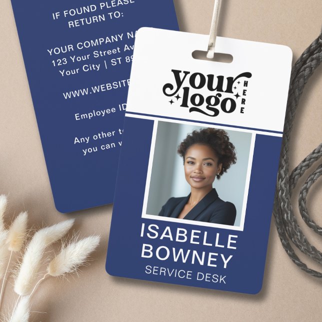 Navy Employee Photo ID Company Security Badge ID Badge (Creator Uploaded)