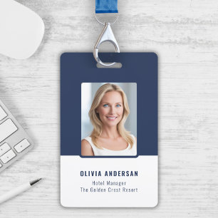 Navy Employee Photo ID Company Security ID Badge