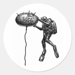 Navy EOD Contact Mine Classic Round Sticker