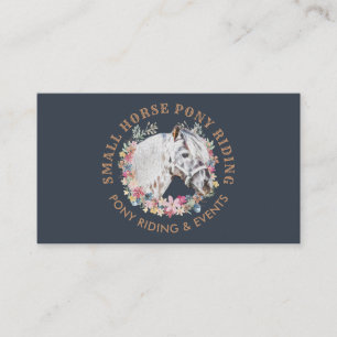 Navy Equestrian Trainer Horse Business Card