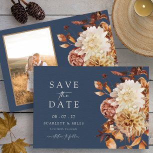 Navy Fall Photo Save The Date