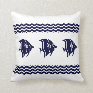 navy  fish  on  white  PILLOW coastal living