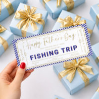 Navy Fishing Trip Father's Day Gift Voucher Card