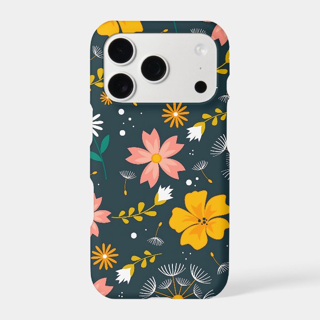 Navy Floral Garden Whimsical Spring Pattern (Back)