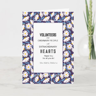 Navy Floral Volunteer Appreciation Week Card   