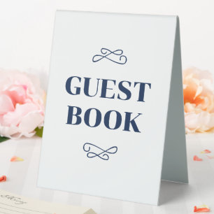 Navy Flourish Guest Book