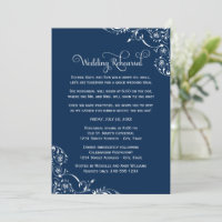 Navy Flourish Wedding Rehearsal