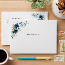 Navy Flowers, Blue Flowers, Greenery, Birthday