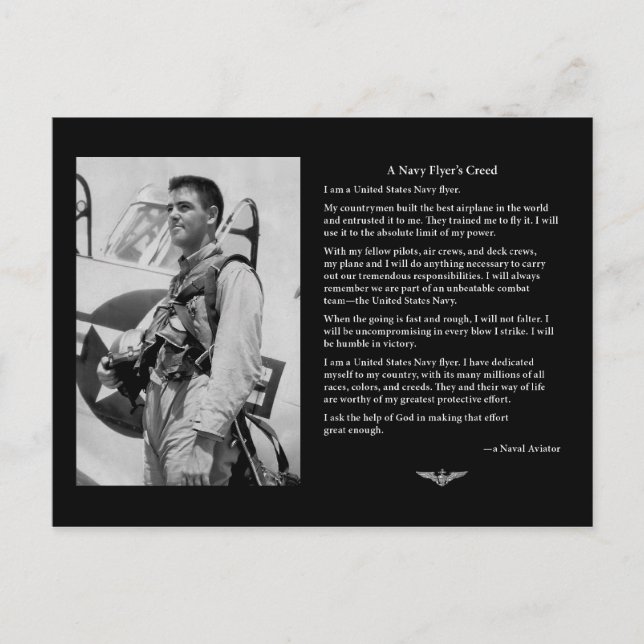 Navy Flyer's Creed Card (Front)