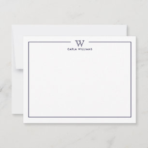NAVY Formal Classic Family Monogram Minimalist Card
