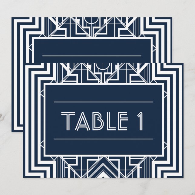Navy Geometric Table Numbers (Front/Back)