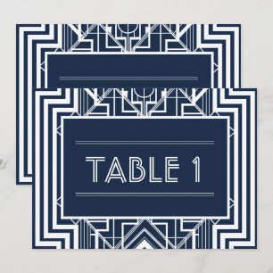 Navy Geometric Table Numbers