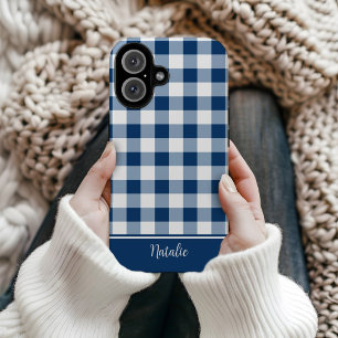 Navy Gingham Check MagSafe Tough