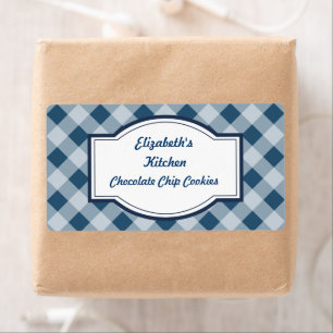 Navy Gingham Kitchen Labels