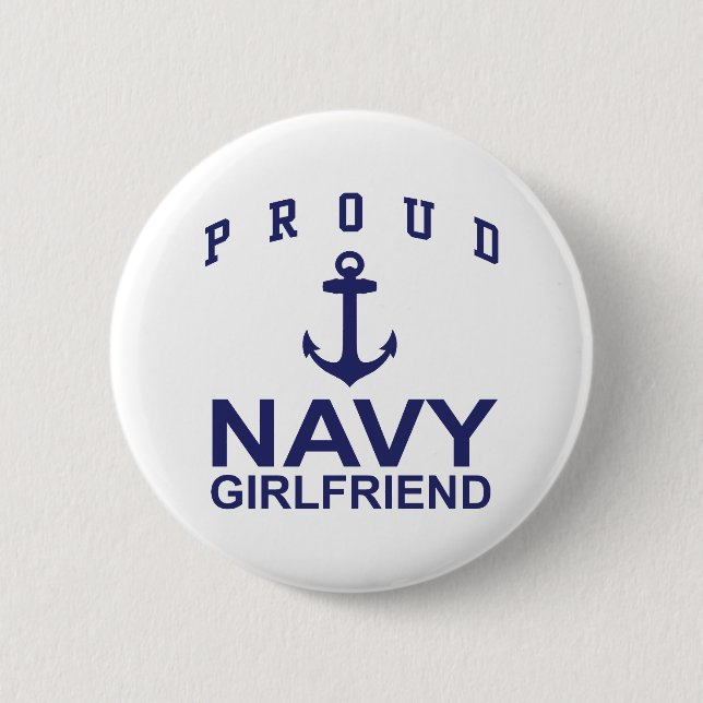 Navy Girlfriend 6 Cm Round Badge (Front)
