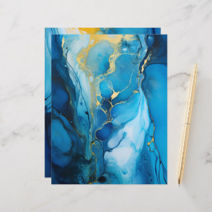 Navy & Gold Alcohol Ink Paper Craft Cardstock